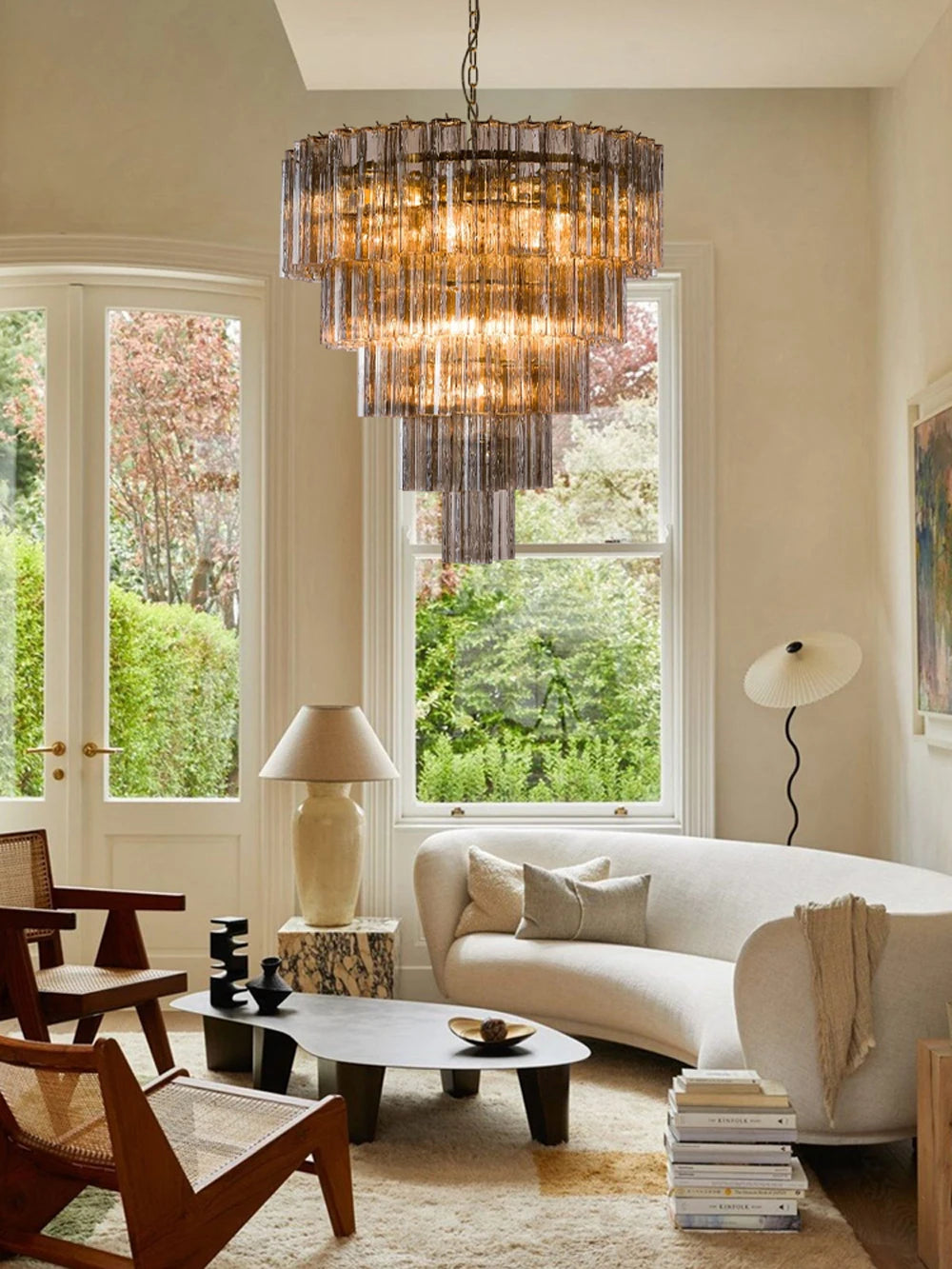 Art Glass Dimmable LED Chandelier