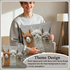Alpaca Farmhouse Throw Pillow Cover