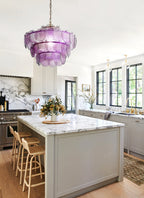 Green & Amber Cut-Glass LED Chandelier