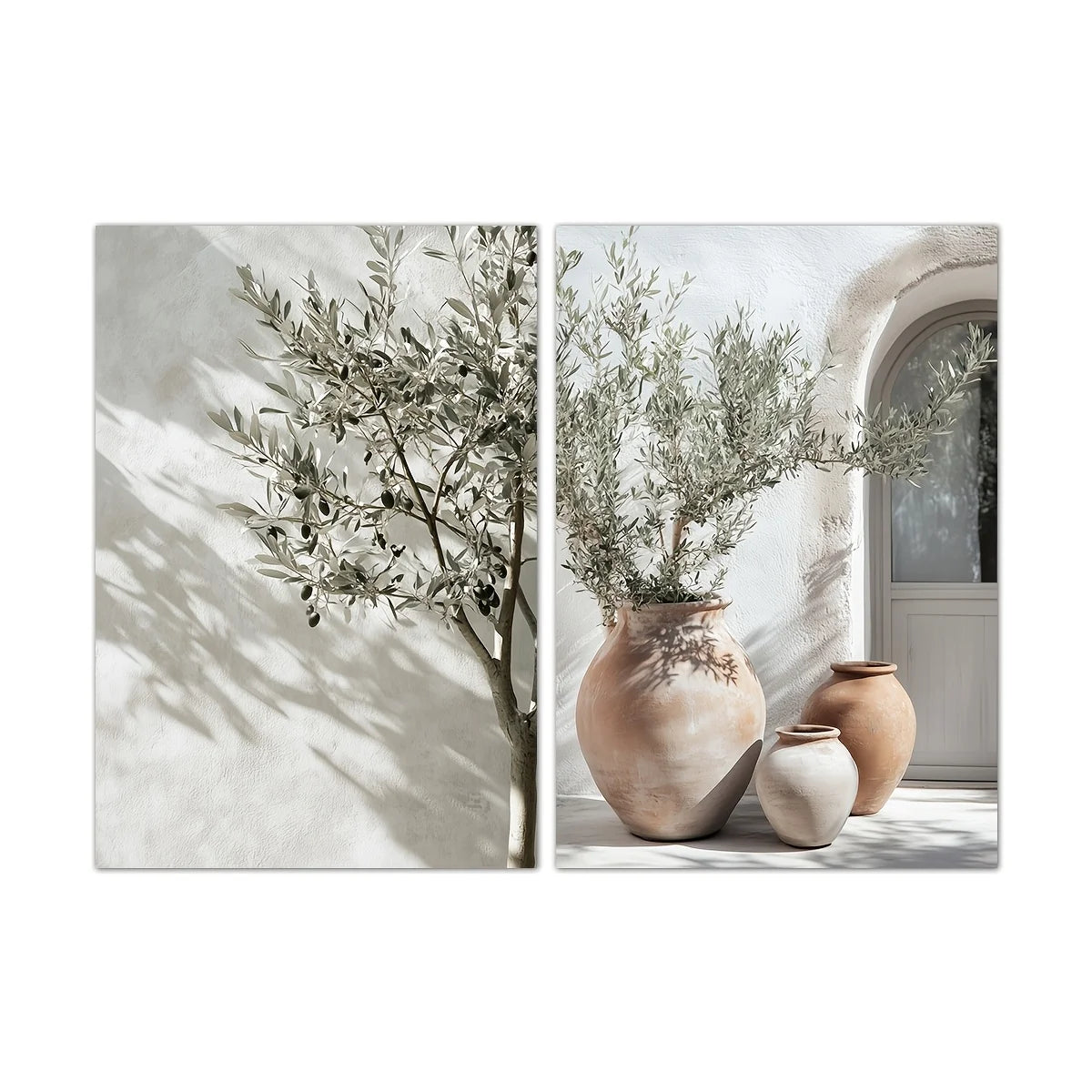Olive Tree Shadow Canvas Print Set