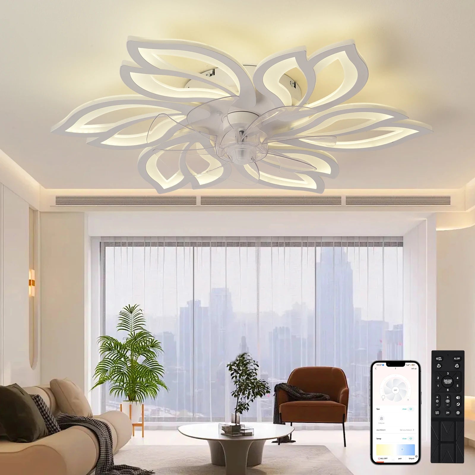 26-Inch Remote-Control Ceiling Fan with Light