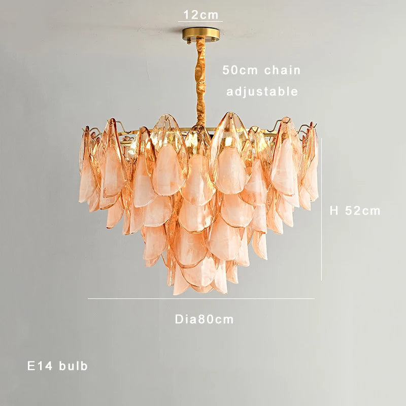 Murano-Style Petal Luxury Glass Chandelier