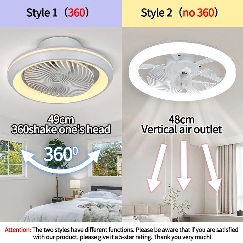 6-Speed Remote-Control Ceiling Fan with Light