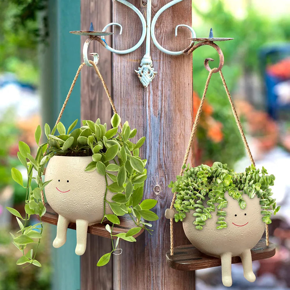 Wall-Hanging Cartoon Head Planter
