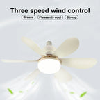 E26 Smart Remote-Control LED Ceiling Fan with Light