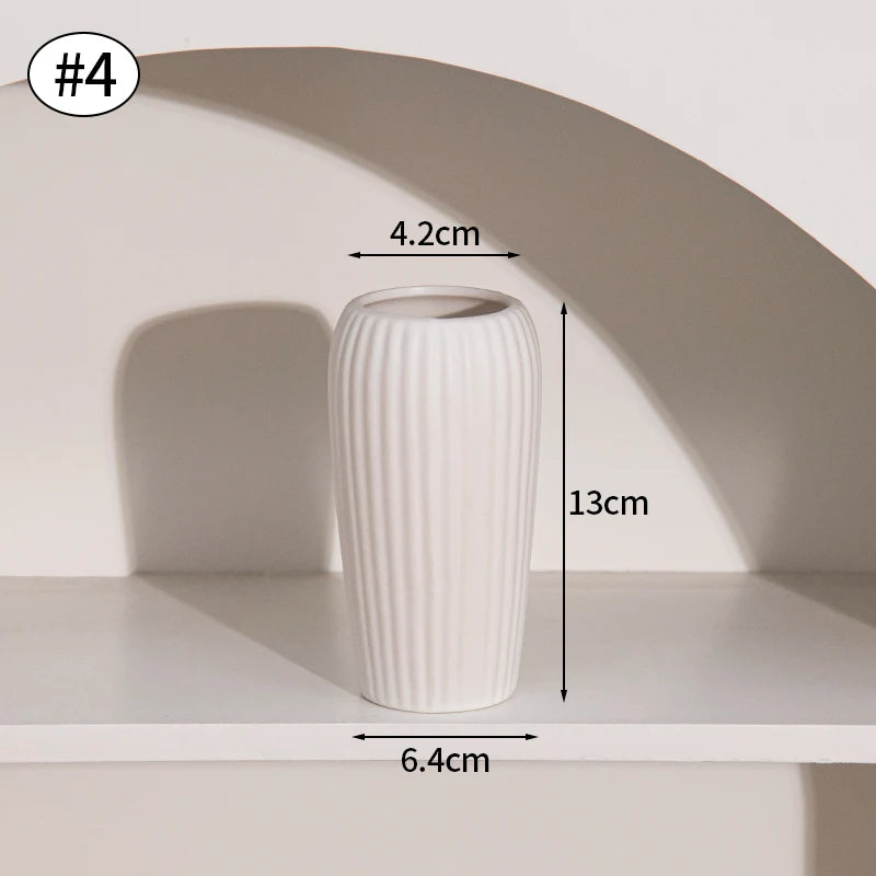 Nordic White Ceramic Vase Set