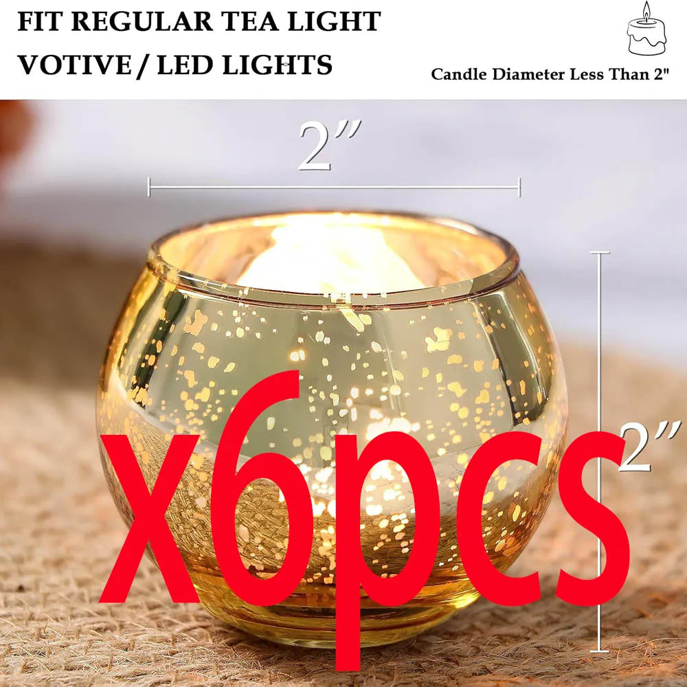 Mercury Gold Votive Candle Holder Set