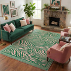 Pink Zebra Machine-Washable Area Rug