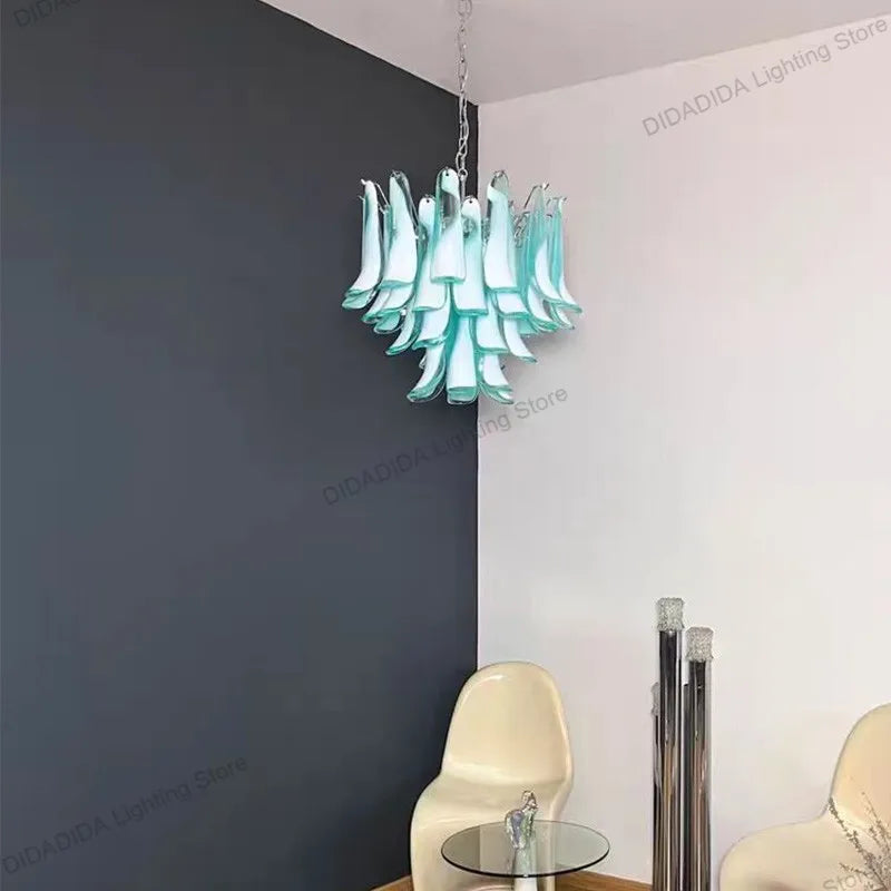 Murano-Style Multicolor Horseshoe Glass Pendant Light
