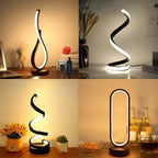 Spiral Motion-Sensor Dimmable LED Table Lamp