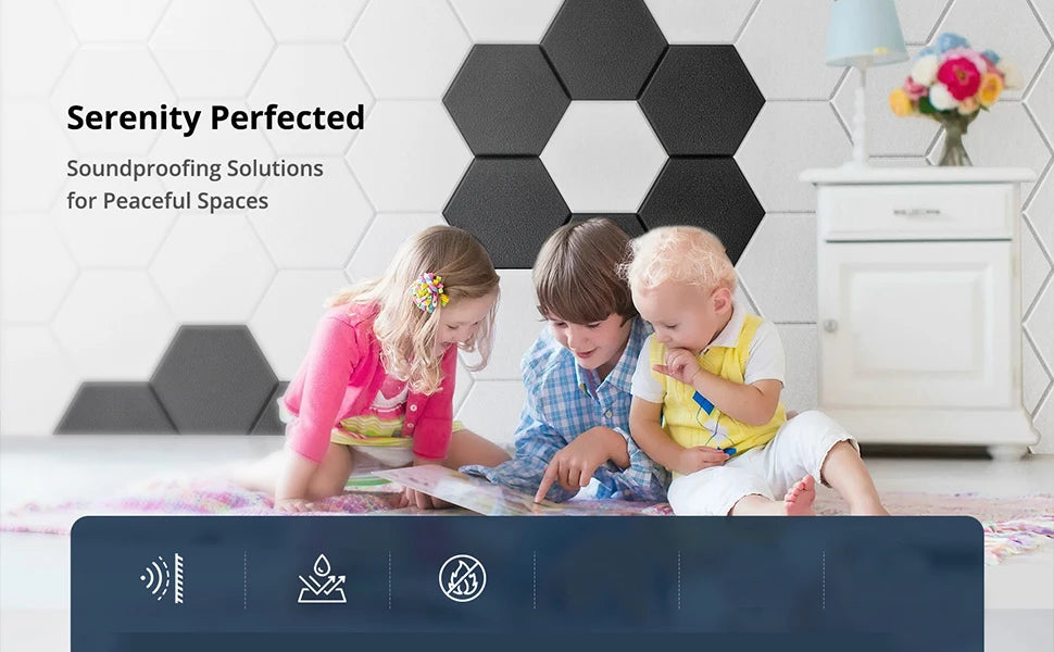 18-Pack Hexagonal Self-Adhesive Acoustic Panels