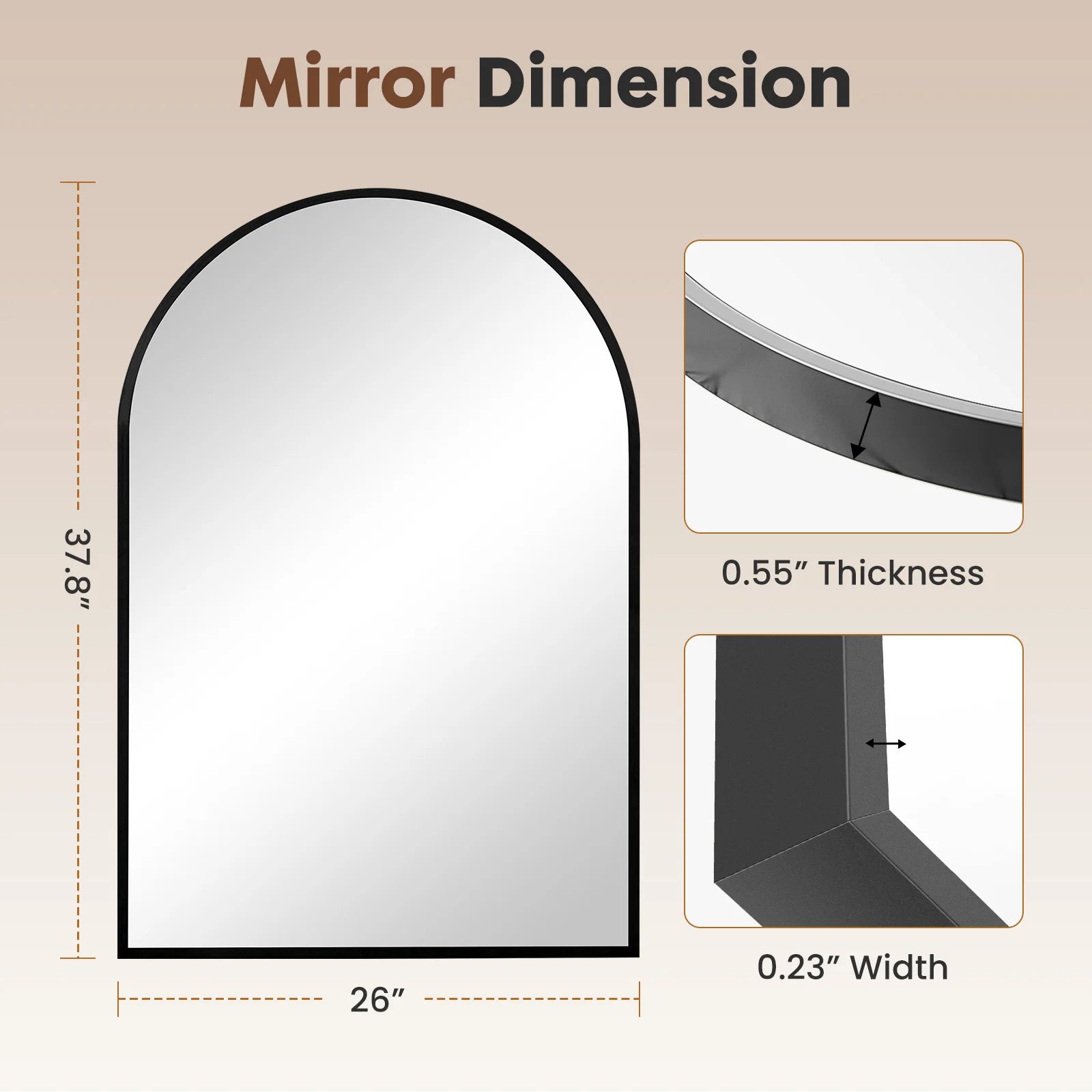 Arched Bathroom Wall Mirror