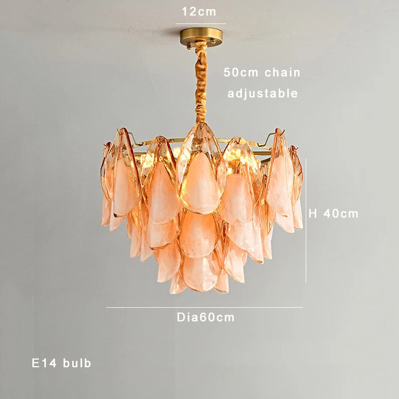 Murano-Style Petal Luxury Glass Chandelier