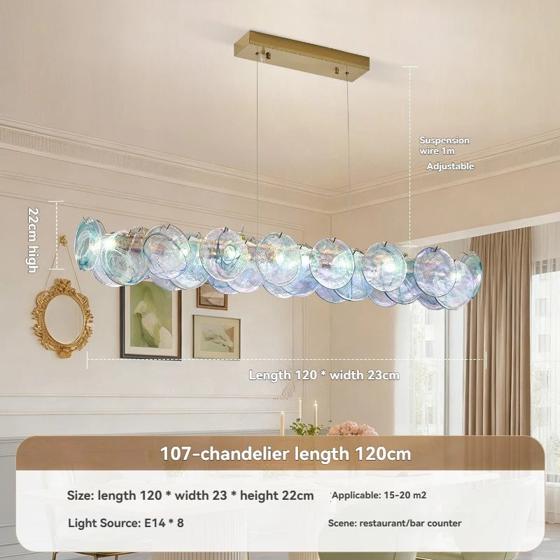 Murano-Style Blue Luxury Glass Chandelier