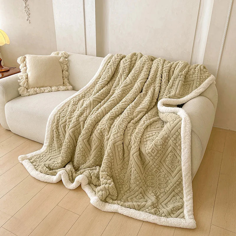 5D Carved Sherpa Fleece Blanket