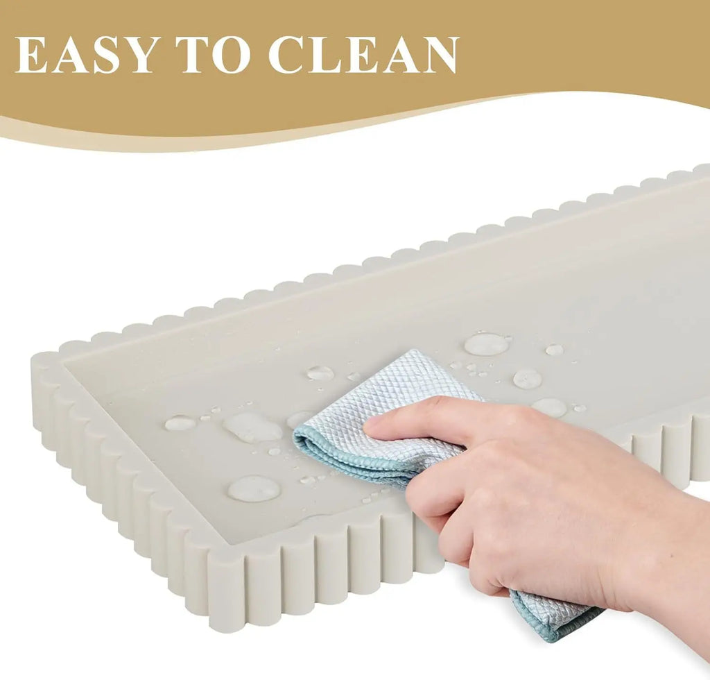Silicone Wave-Edge Vanity Tray