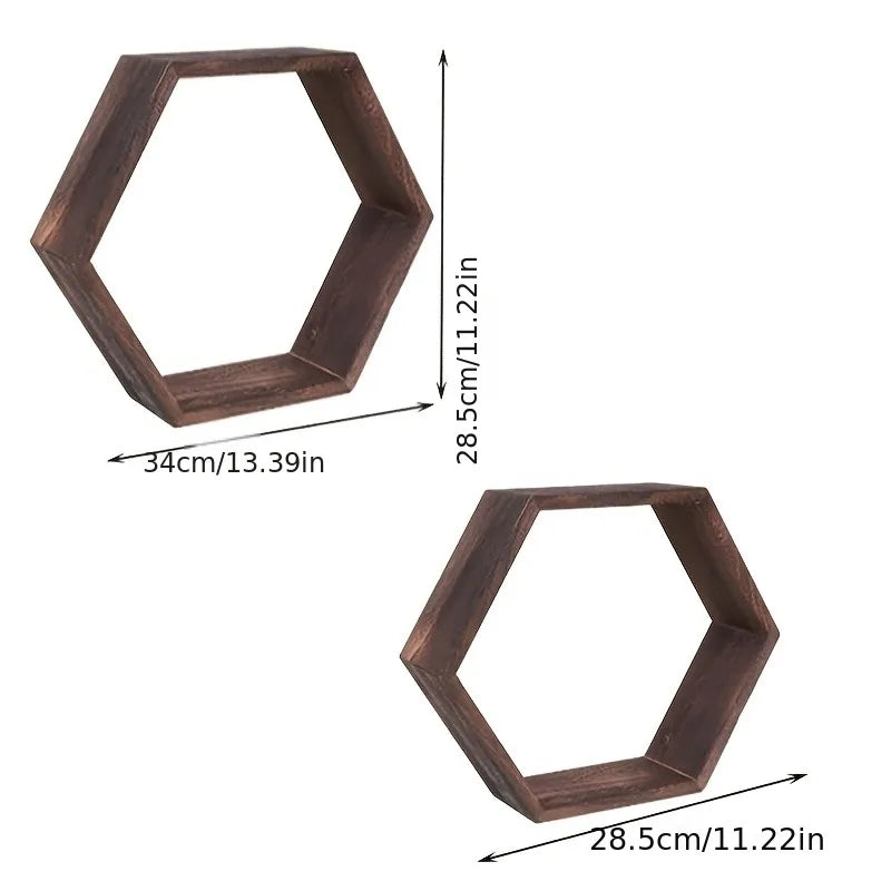 Hexagonal Floating Wall Shelves