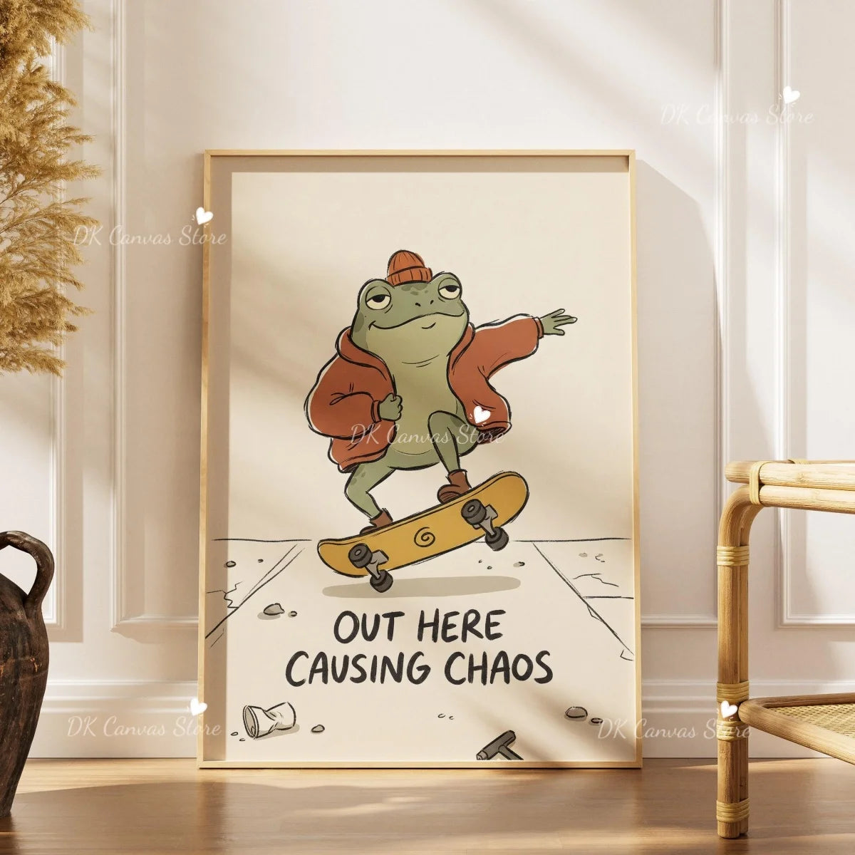 Skateboarding Dachshund Canvas Print