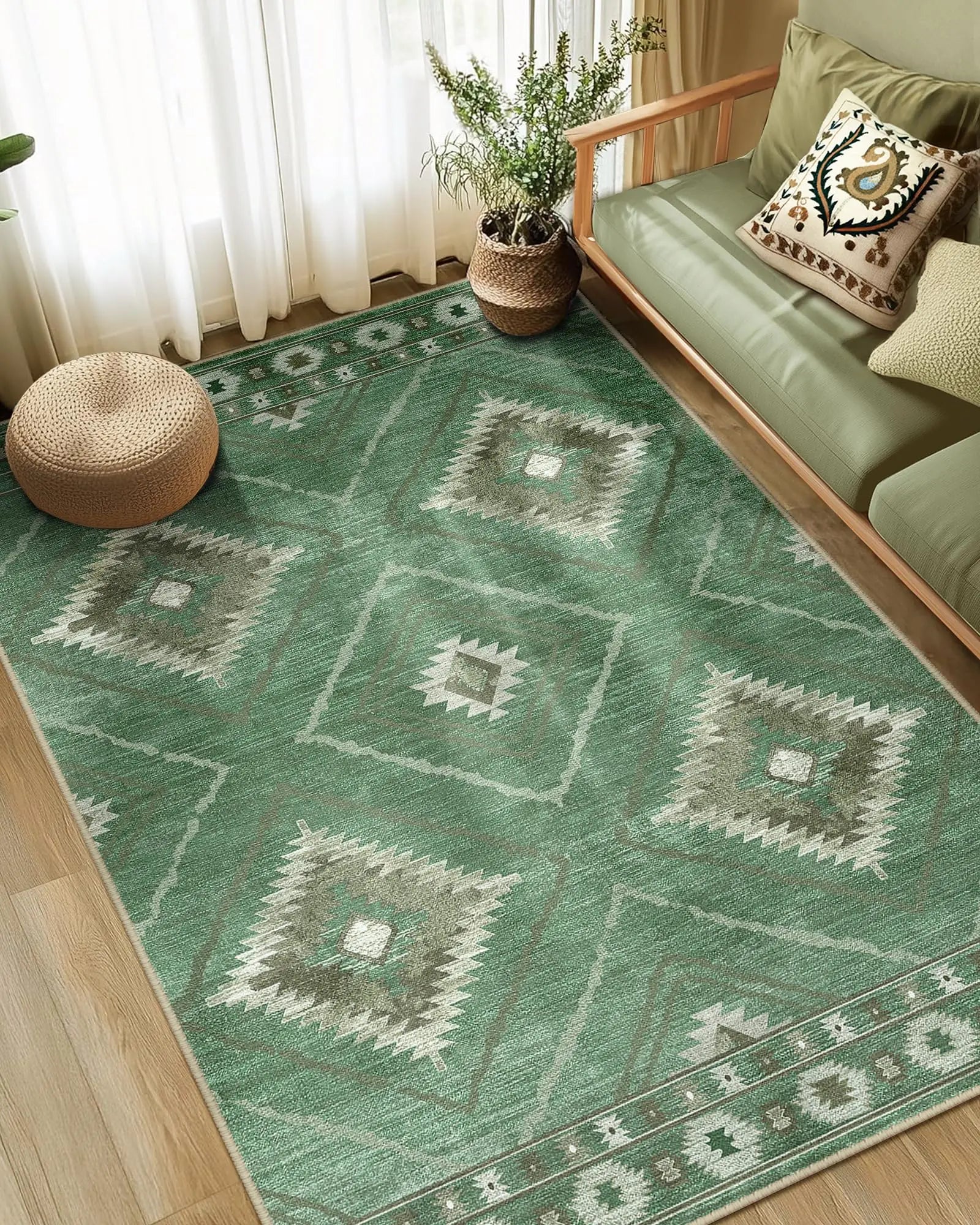 Southwestern Washable Area Rug