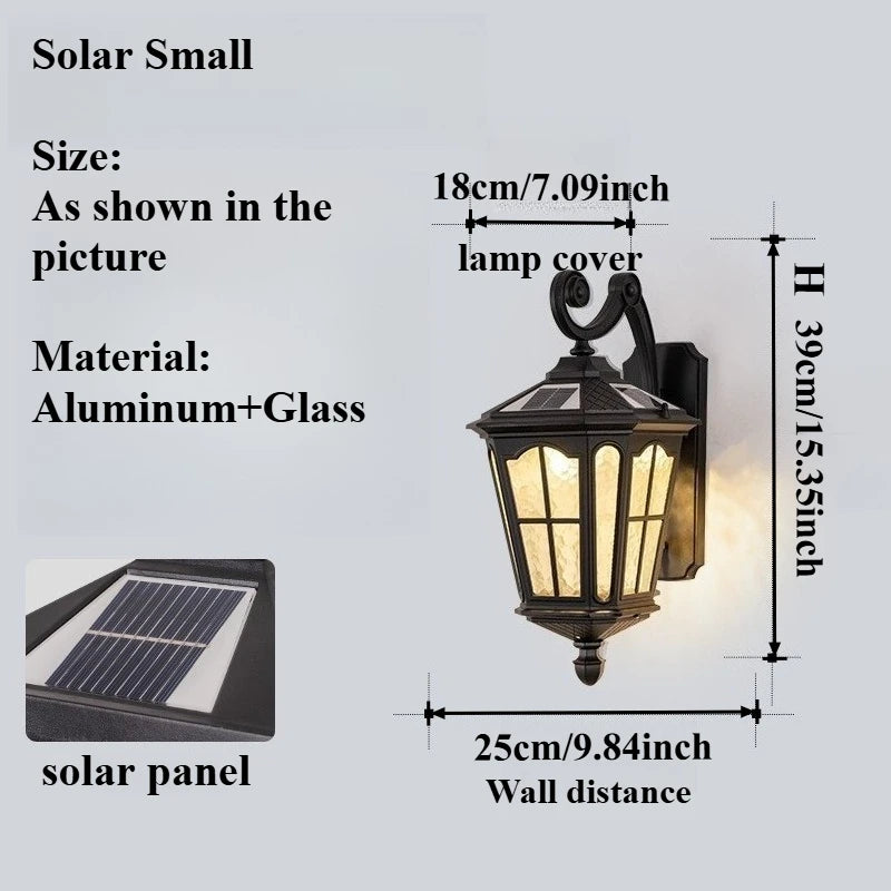 Vintage Solar Entryway Wall Lantern