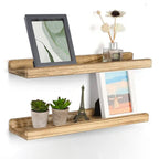 Rustic Wood Floating Shelves - Set of 2