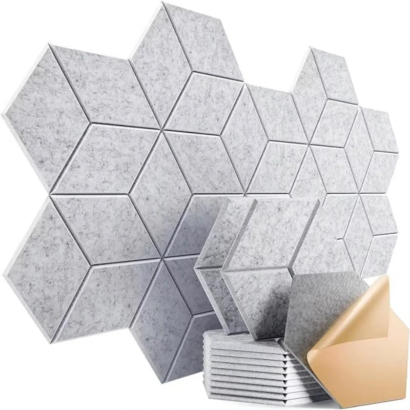 18-Pack Hexagonal Self-Adhesive Acoustic Panels