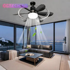 E27 Remote-Control Ceiling Fan with Light