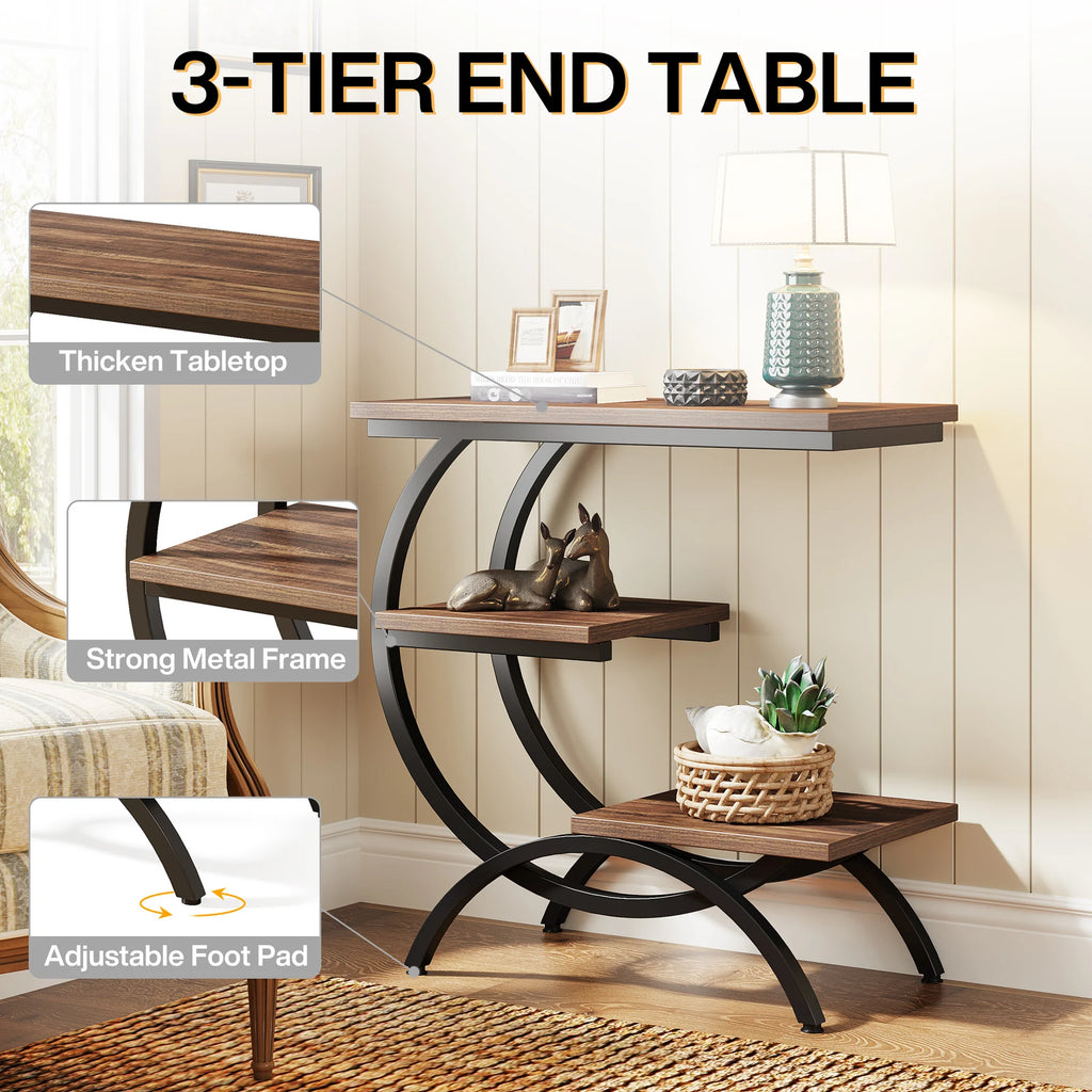 3-Tier C-Shaped Side Table