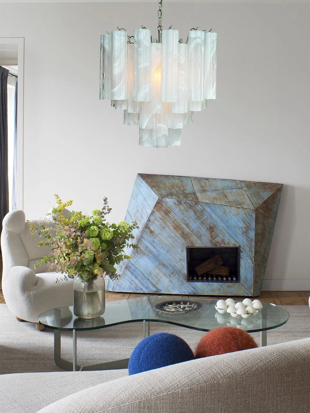Art Glass Dimmable LED Chandelier