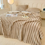 Faux Rabbit Fur Throw Blanket
