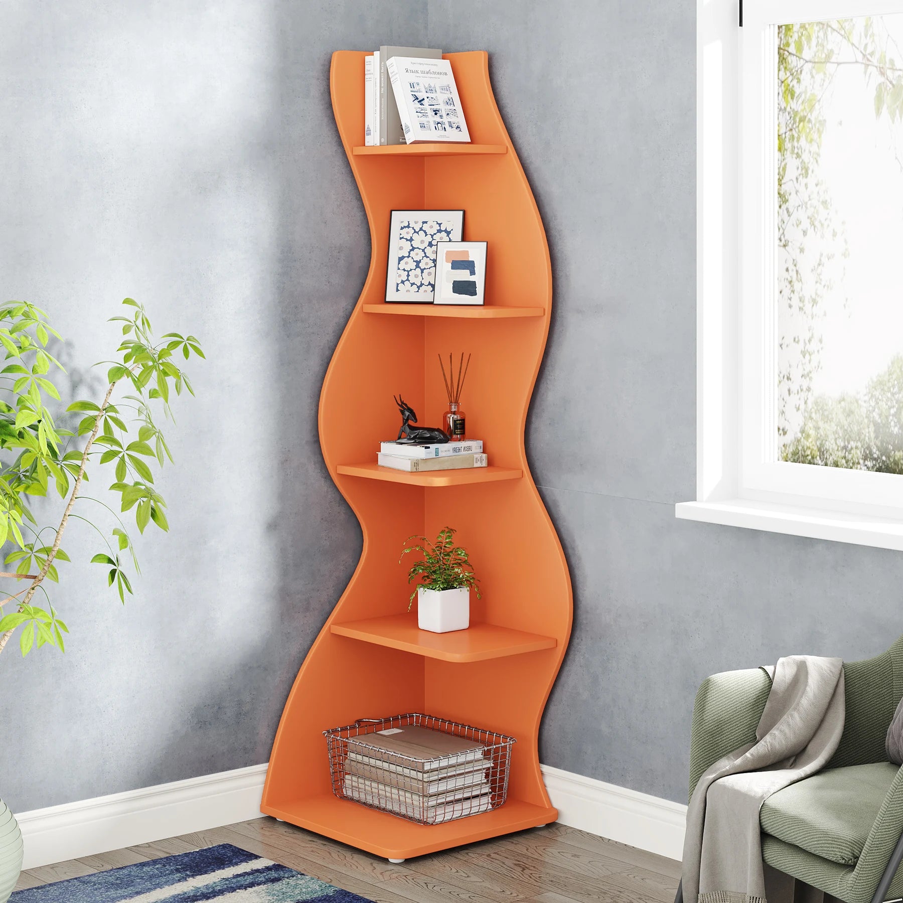 5-Tier Corner Bookshelf