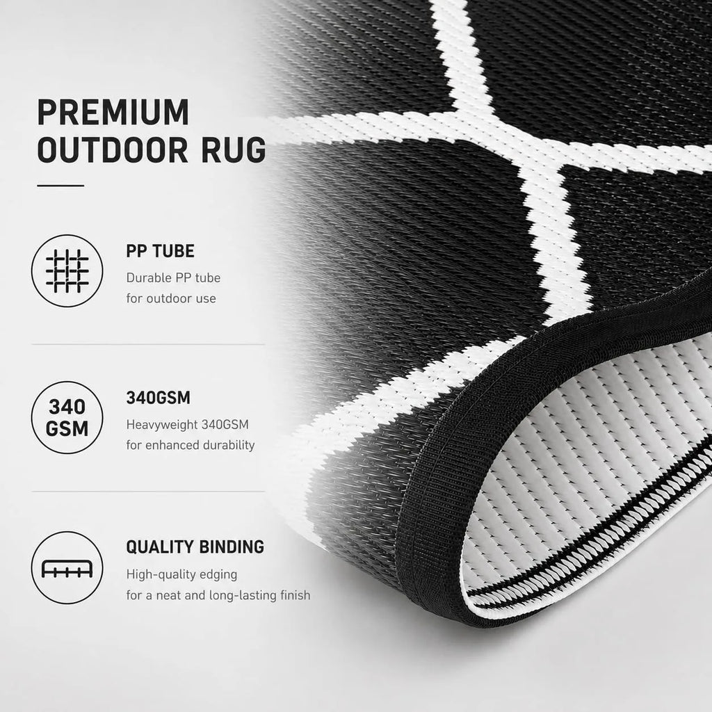 5×8 Reversible Waterproof Patio Rug