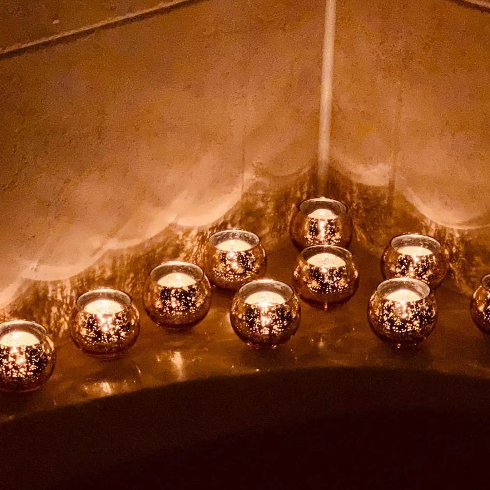 Mercury Gold Votive Candle Holder Set