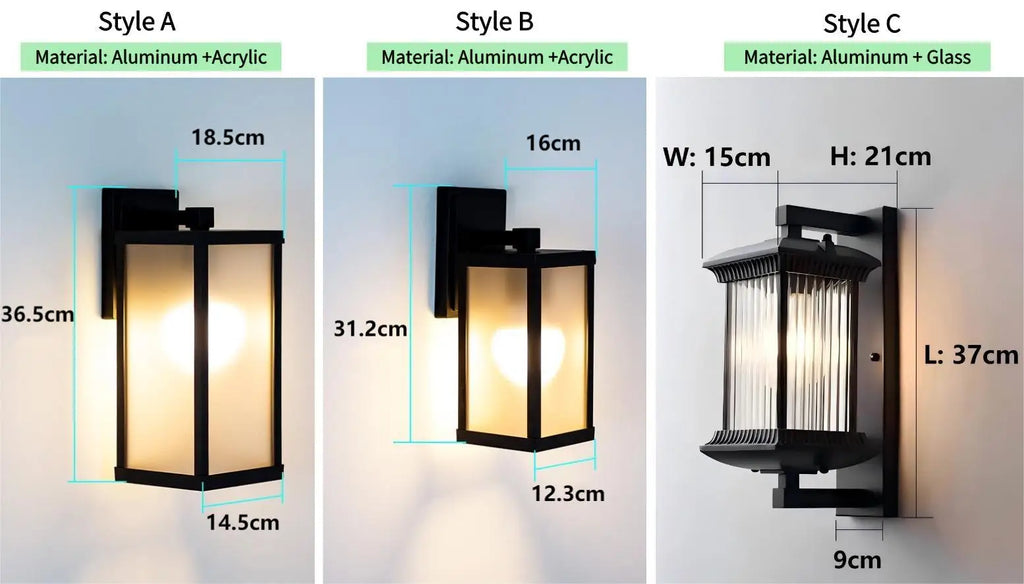 Vintage IP65 Aluminum Outdoor Wall Light