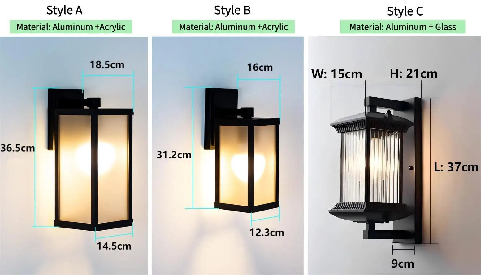 Vintage IP65 Aluminum Outdoor Wall Light