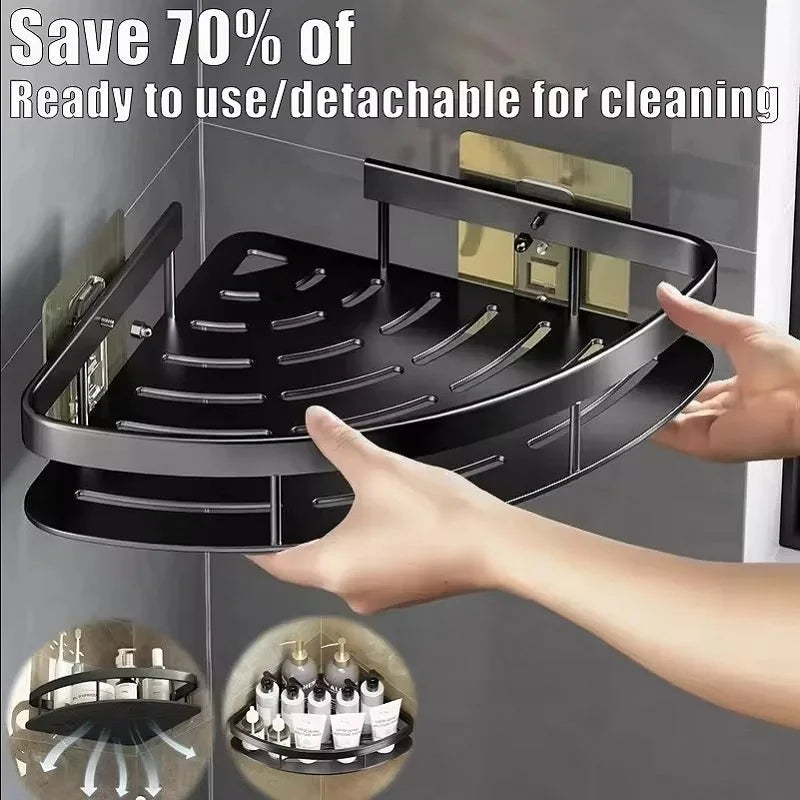 No-Drill Corner Shower Shelf
