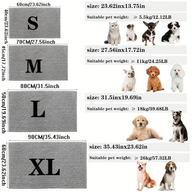 Absorbent Microfiber Muddy-Paw Door Mat