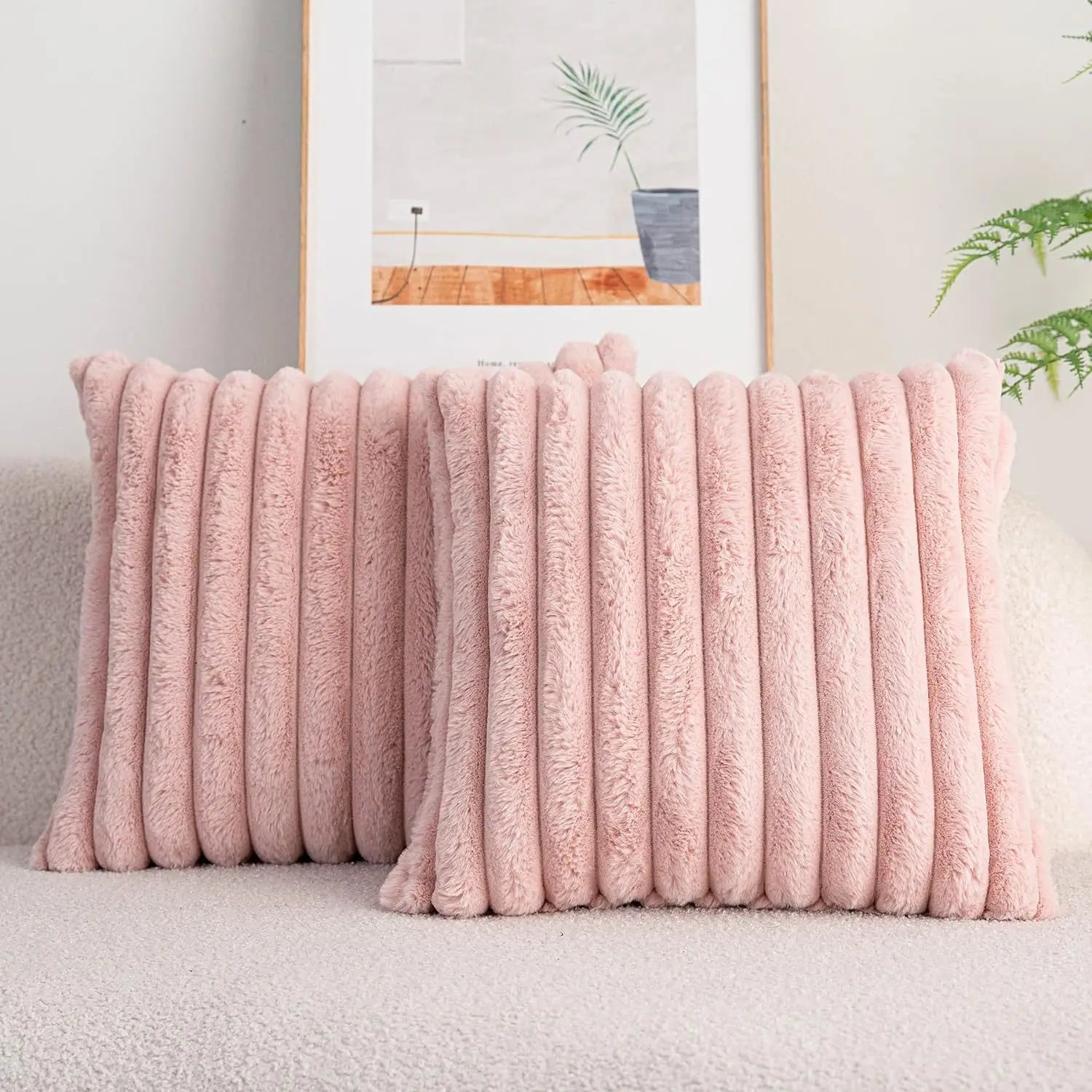 PlushStripe Cushion Cover