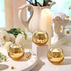 Gold Mercury Glass Votive Candle Holders