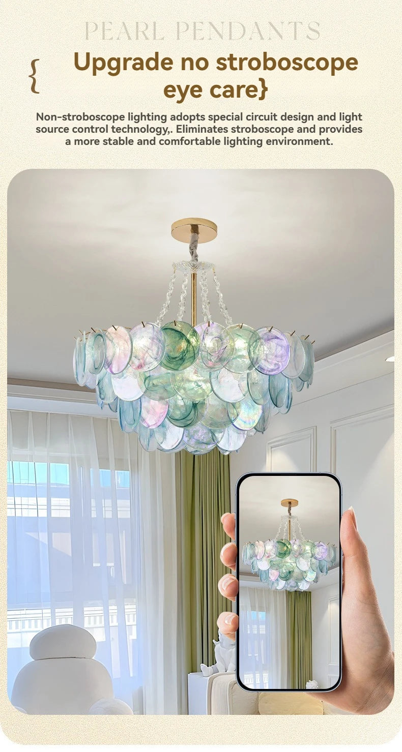 Murano-Style Blue Luxury Glass Chandelier