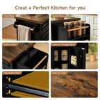 60-Inch Drop-Leaf Rolling Kitchen Island