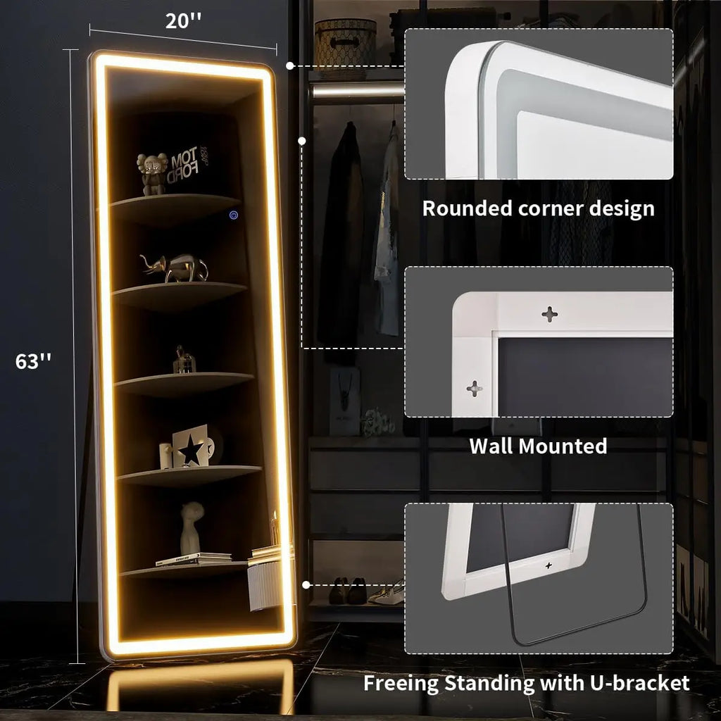63-Inch Lighted Full-Length Mirror