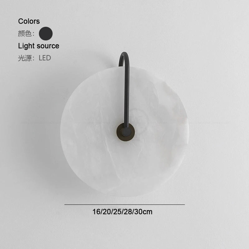 Circular Marble LED Wall Light