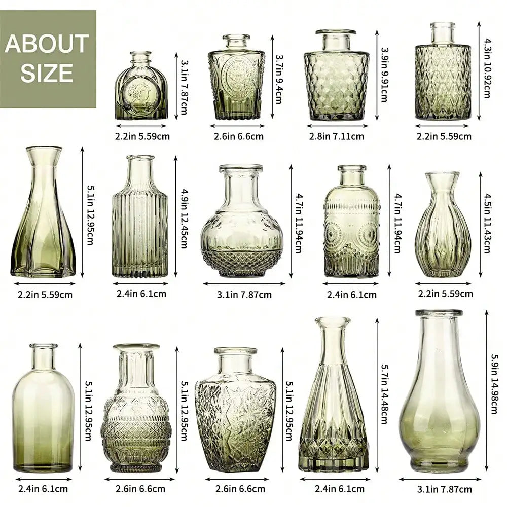 14-Piece Mini Glass Vase Set