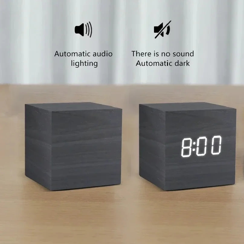 Wooden LED Digital Alarm Clock