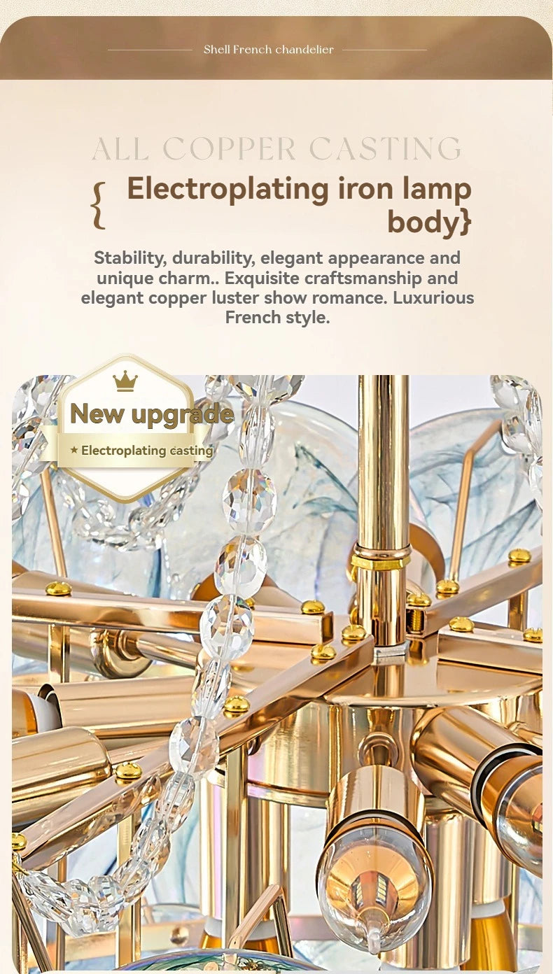 Murano-Style Blue Luxury Glass Chandelier