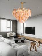 Murano Petal Glass Dimmable Chandelier