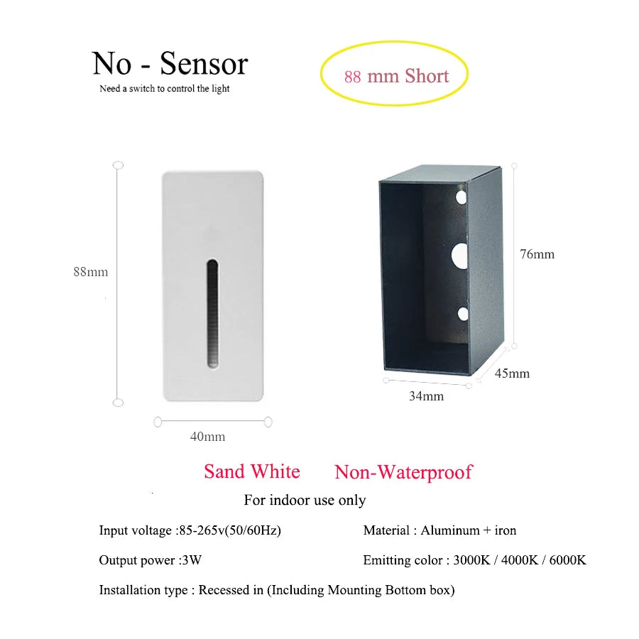 Night Motion-Sensor LED Wall Light