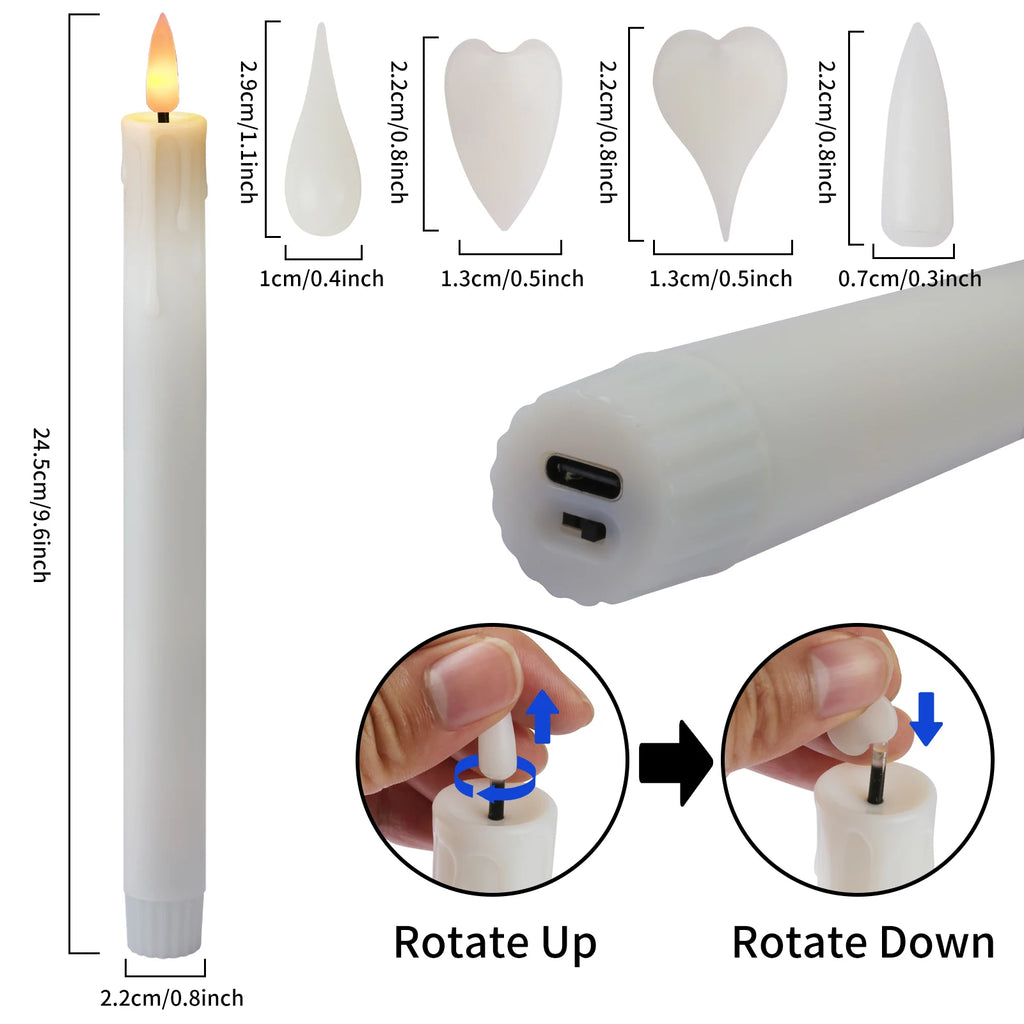 Flameless Taper Candle Set with Remote & Timer