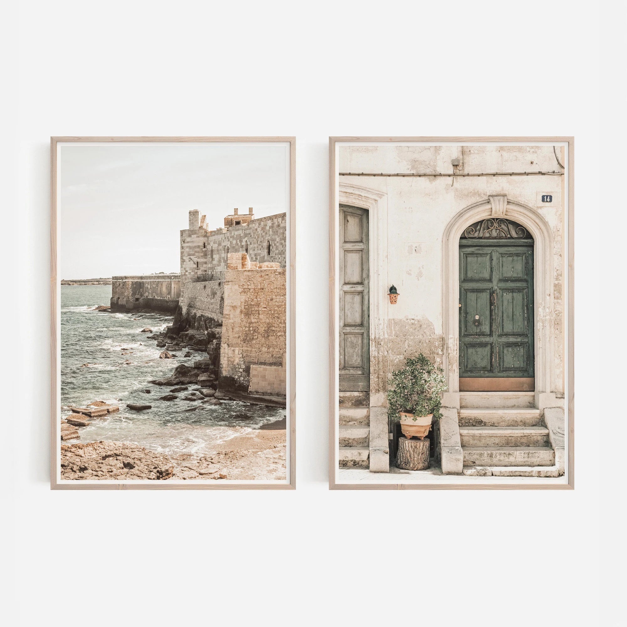 Olive Tree Shadow Canvas Print Set